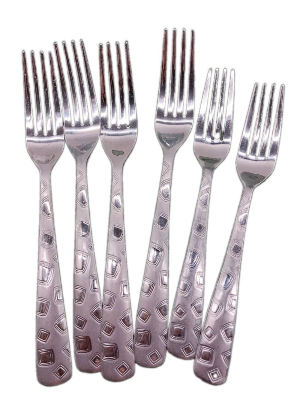 Cambridge Bedrock Sand Flatware 4 Dinner Forks & 2 Salad Forks Set Of 6
